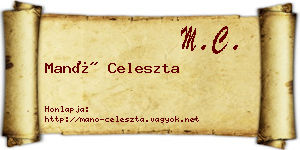 Manó Celeszta névjegykártya